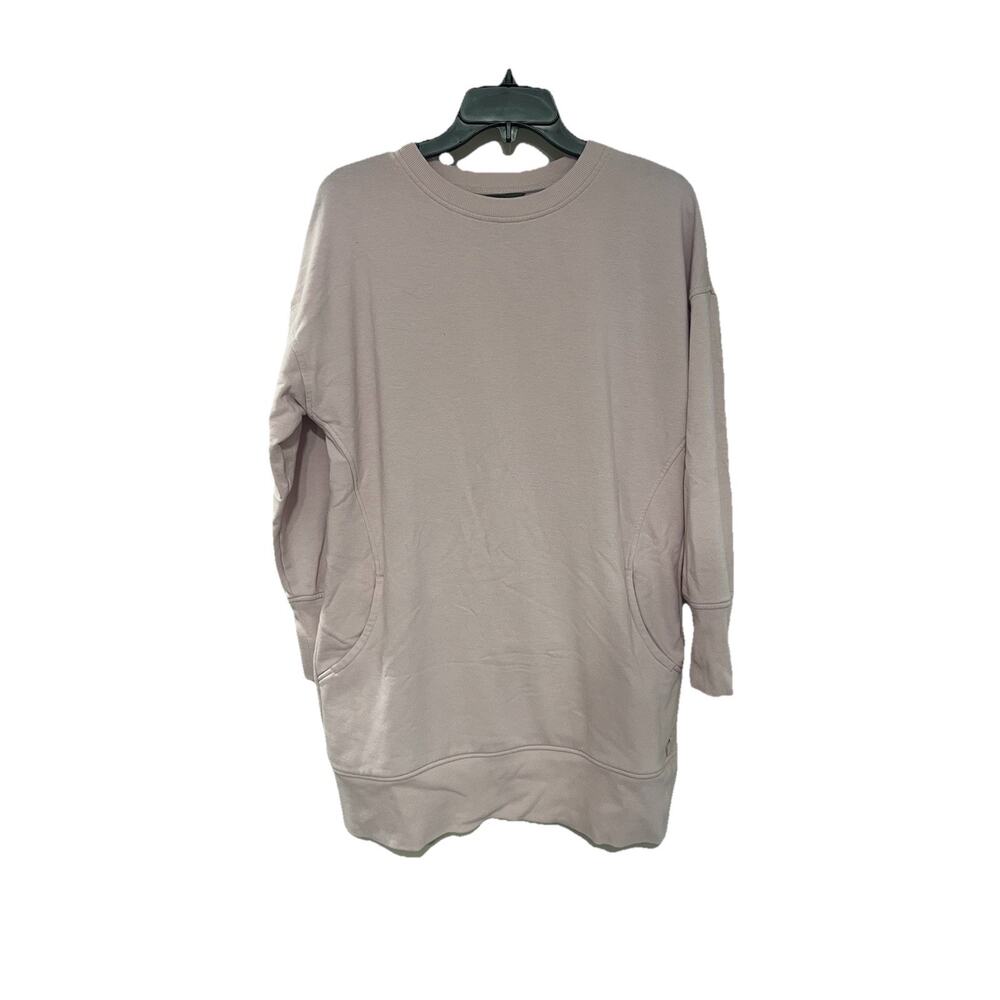 Eddie Bauer Sweatshirt Dress Petite Small Fleece Crew Neck Long Sleeve Casual